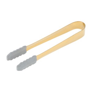 Unique Bargains Food Tongs Silicone Head Ice Tongs Sugar Cube Clip Food Tong Dishwasher Safe 304 Stainless Steel Silicone 5 Inch 1Pcs - 1 of 3