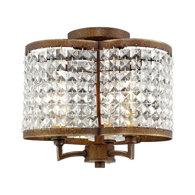 Livex Lighting Grammercy 3 - Light Semi-Flush Mount in  Hand Painted Palacial Bronze