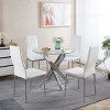 Set of 4 Modern High Back Dining Chairs with Metal Legs and PU Seats,Armless Design for Kitchen or Dining Room-The Pop Home - 2 of 4