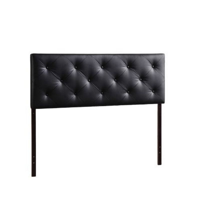 Full Baltimore Faux Leather Upholstered Headboard Black - Baxton Studio, 4 of 5