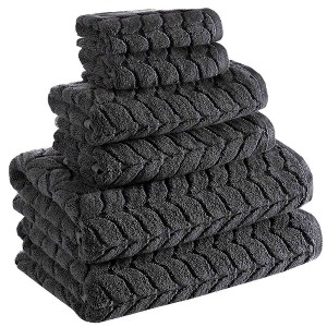 BAGOKIE 6 Piece Cotton Bath Towel Set - 1 of 4