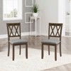 MAYEERTY Set of 4 Wooden Dining Chairs, Padded Upholstered Seat, Dining Room Living Room, Gray - 2 of 4