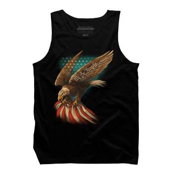 Men's Design By Humans July 4th American Eagle Carrying Flag By paxdomino Tank Top
