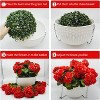 GAOMON 2 Set Artificial Outdoor Geraniums Flowers with Brown Basket, 12 Pcs Geraniums Flowers for Christmas - 4 of 4