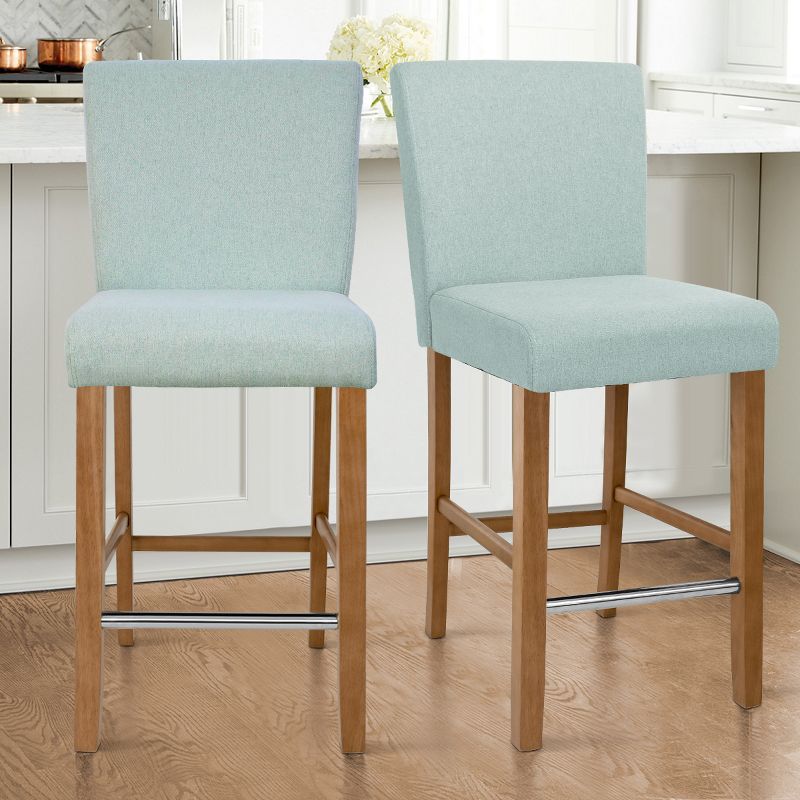 26" Portland  Upholstered Counter Height Barstool Wood(Set of 2) -The Pop Maison, 1 of 11