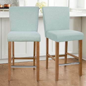 26" Portland  Upholstered Counter Height Barstool Wood(Set of 2) -The Pop Maison