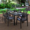 LeisureMod Chelsea Modern Patio Dining Armchair in Aluminum with Removable Cushions Set of 2 - 2 of 4