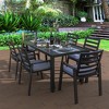 LeisureMod Chelsea Modern Patio Dining Armchair in Aluminum with Removable Cushions Set of 4 - image 2 of 4