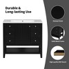 36" Bathroom Vanity with Sink – Freestanding Single Sink Cabinet with 3 Drawers, Door Storage & Ceramic Top, Solid Wood & MDF Construction - 4 of 4
