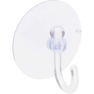 Juvale 60 Pack Clear Shower Suction Cup Hooks, Holds 2.2 lbs, 1.96 in, 50 mm