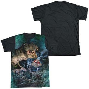 Men's Jurassic Park Dinos Gather Short Sleeve Costume T-Shirt - 1 of 4