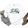 Simply Sage Market Cursive Lucky Clover  Garment Dyed Long Sleeve - 3 of 4