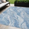 Denim Blue And Sky Blue Abstract Washable Indoor Outdoor Area Rug - 2 of 4