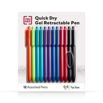 TRU RED Retractable Quick Dry Gel Pens Fine Point 0.5mm Asst TR54491