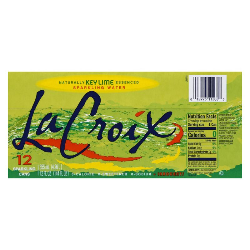 La Croix Key Lime Sparkling Water - Case of 2/12 pack, 12 oz, 5 of 8