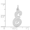Black Bow Jewelry 14k White Gold, Madison Collection LG Classic Script Initial E Pendant - 4 of 4