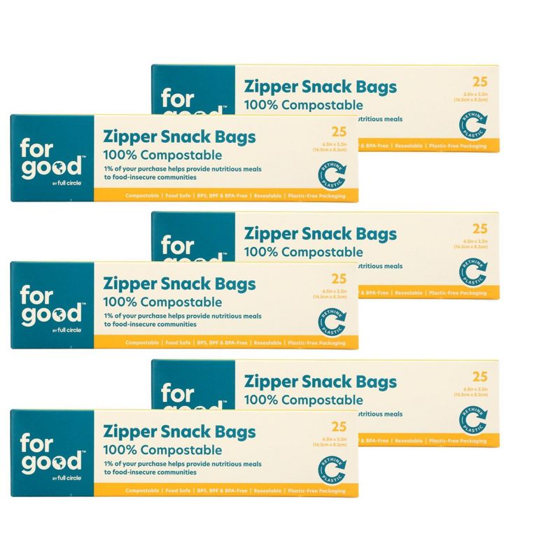 GOOD FOOD FOR GOOD Zipper Snack Bags - Case of 6/25 ct, 1 of 6