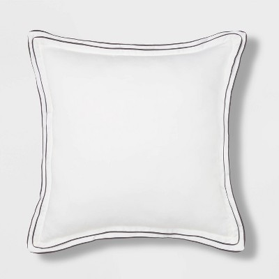 Euro Border Frame Decorative Throw Pillow White/Black - Threshold Signature™