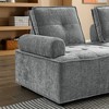 NicBex Chenille Armless Accent Chair,Upholstered Living Room Chair with Tufted Backrest and Moveable Back Pillow,Accent Chairs for Living Room,Grey - 2 of 4