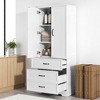 Tall Bathroom Storage Cabinet with 2 Doors, 2 Drawers, Adjustable Shelf & Anti-Tip Kit, Modern Freestanding Unit - 3 of 4