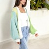 Anna-Kaci Women's Long Sleeve Open Front Color Block Knit Cardigan with Ribbed Cuffs and Hem - image 2 of 4