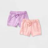 Toddler Girls' Adaptive 2pk Knit Shorts - Cat & Jack™ Violet/Blush Pink