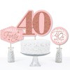 Big Dot of Happiness 40th Pink Rose Gold Birthday - Happy Birthday Party Centerpiece Sticks - Table Toppers - Set of 15 - 3 of 4