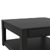 Galano Square Coffee Table with Drawer and Lower Shelf in Rustic Black Oak 31.5" W x 31.5" D x 16.3" H - 2 of 4