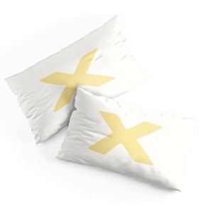 Deny Designs King April Lane Art Block Yellow Monogram X Microfiber Printed Pillow Sham - 1 of 3