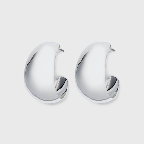 Sterling Silver Hoop Earring - Silver : Target