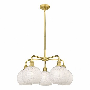 White Mouchette - 5 Light Stem Hung Chandelier In Modern Style-15.5 Inches Tall and 26 Inches Wide - 1 of 1