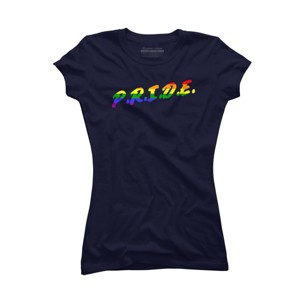 Adult Design By Humans Rainbow Colored Pride Letters By EsskayDesigns T-Shirt - 1 of 2