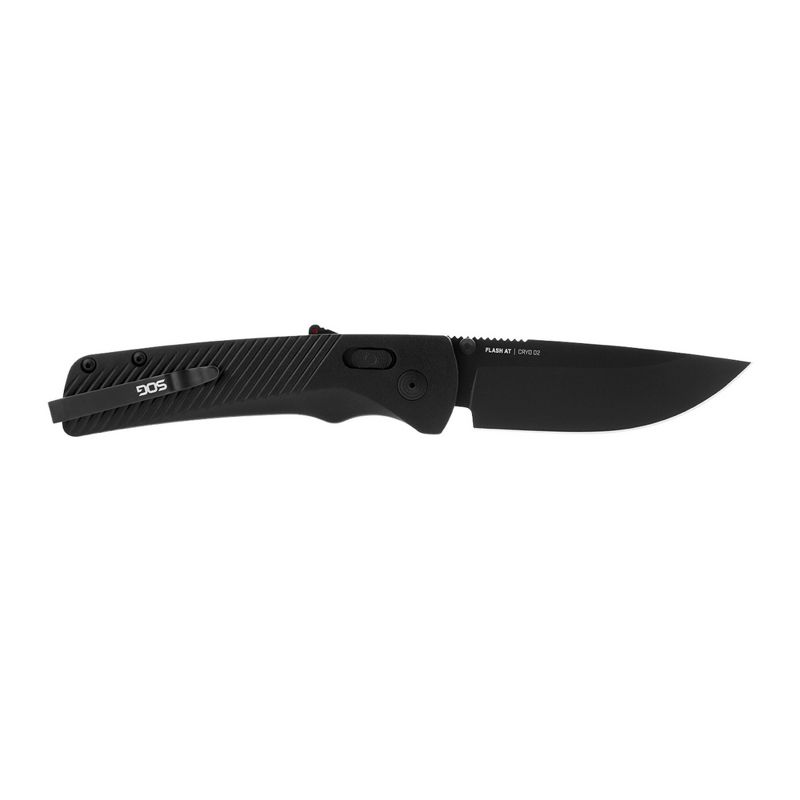 SOG Flash at Blackout 3.45-Inch D2 Stainless Steel Blade Folding Knife (Black), 3 of 4