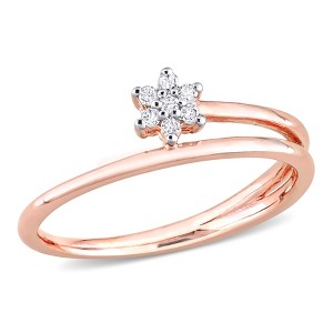 EVERLY JEWELRY | Rose Plated Sterling Silver 0.07 CT TW Diamond Fashion Ring - 1 of 4