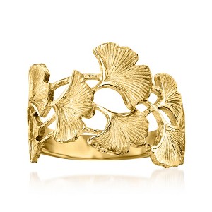 Ross-Simons Italian 14kt Yellow Gold Ginkgo Leaf Ring - 1 of 4