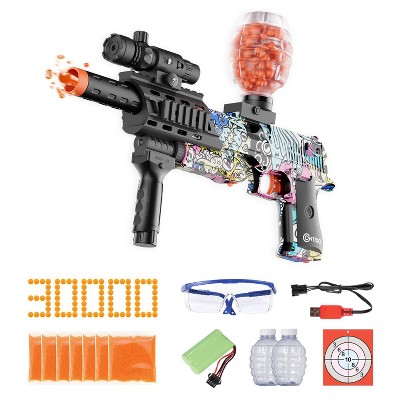 Contixo GB1 Gel Ball Blaster with Eco-Friendly & Auto Modes, Laser Guide and Transformable, 50ft+ Range with 30000 Water Gel Beads, Goggles