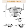 2-Pack 5QT Round Chafing Dish Set. NSF-certified stainless steel warmers include lids, a lid holder, serving spoon, and tongs for catering and events - 2 of 4