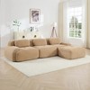 Oversized Corduroy Modular L/U-Shaped Cloud Sectional Sofa with Ottomans, Free combination, Pet-Friendly, No Assembly Required - 3 of 4