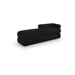 Meridian Furniture,Kennedy Faux Shearling Teddy Fabric Bench - 1 of 4