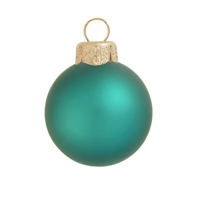 Northlight 2ct Matte Glass Ball Christmas Ornament Set 6" - Turquoise Blue