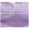 Unique Bargains PU Leather Waterproof Makeup Bag Cosmetic Case Makeup Bag for Women S Size Purple 1 Pcs - 3 of 4
