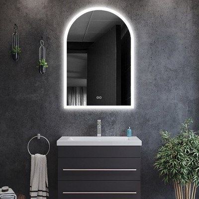 Dovelina Arched Bathroom Vanity Mirror LED Mirror with Defog
