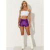 INSPIRE CHIC Women's Mid Rise Solid Sparkle Sequin Zipper Shorts - 4 of 4