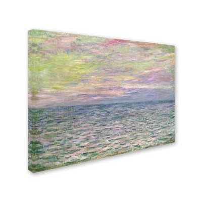 Trademark Fine Art - Claude Monet Coucher de Soleil a Pourville Matted Framed Art