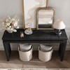 LIVAREEmlen 60'' Black Farmhouse Console Table Retro Wooden Entryway Table with Double Board Suspension Design, Sofa Table for Living Room - 3 of 4