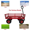 Steel Garden Cart, Heavy Duty 300 LBS Folding Utility Wagon with Removable Sides to Convert into Flatbed, Mesh Lawn Cart with 180° Rotating Handle - 4 of 4