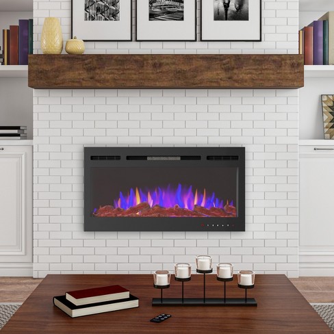36 Electric Fireplace- Front Vent, Wall Mount Or Recessed- 3 Color Led  Flame, 5 Levels Of Brightness, 3 Media Options u0026 Remote Control By  Northwest : Target