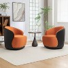 SEYNAR Modern Velvet and PU Leather 360 Degree Swivel Accent Chair Set of 2 - 3 of 4
