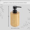 Evideco French Home Goods Natural Bamboo Liquid Soap Dispenser with Matte Black Pump - Refillable Wooden hand wash dispenser, 10 fl oz - - 3 of 4