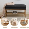 CAVINAS Modern 2-Tier Linen Ottoman Bench with Storage Shelf,Upholstered Storage Bench for Entryway,Living Room - 2 of 4